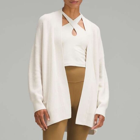 Lululemon Merino Wool-Blend Ribbed Long Wrap Sweater - Picture 1 of 7